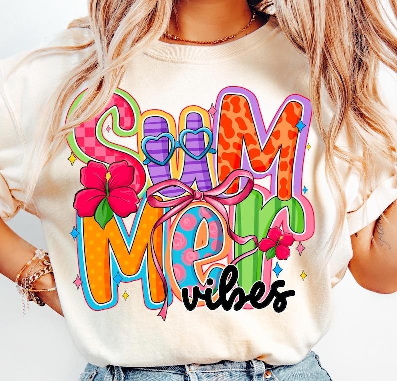 Coquette Summer Vibes Preppy Retro Beach Trendy Summer Vibes T-Shirt Hoodie, Sweatshirt | CiraTrend.com