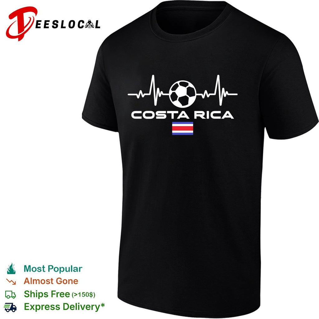 Costa Rica football heartbeat soccer shirt