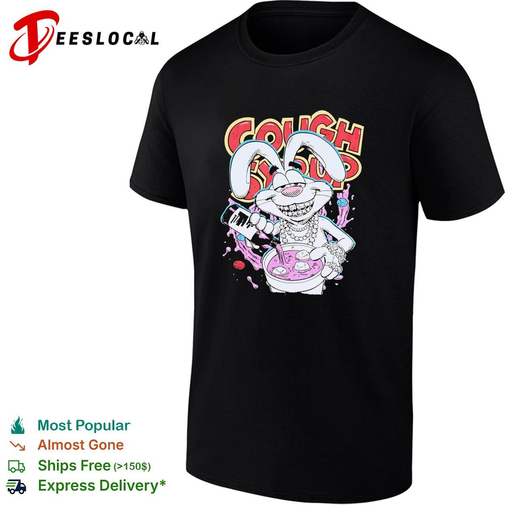 Cough syrup rabbit mascot parody shirt