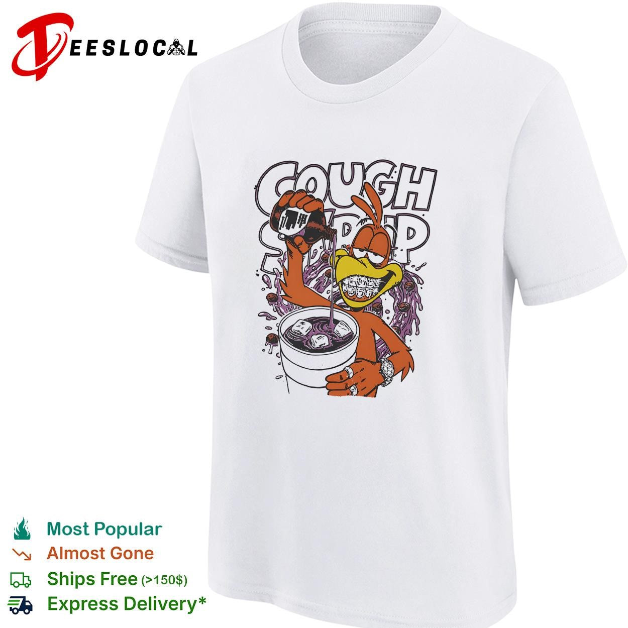 Cough syrup toucan mascot parody shirt