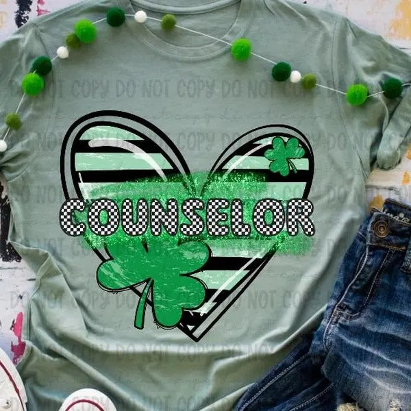 Counselor Clover Heart DTF Transfers - THIS IS NOT A SHIRT Hoodie, Sweatshirt | CiraTrend.com