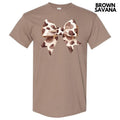 Cow Print Bow Gildan Short Sleeve T-Shirt 'NLB' Hoodie, Sweatshirt | CiraTrend.com
