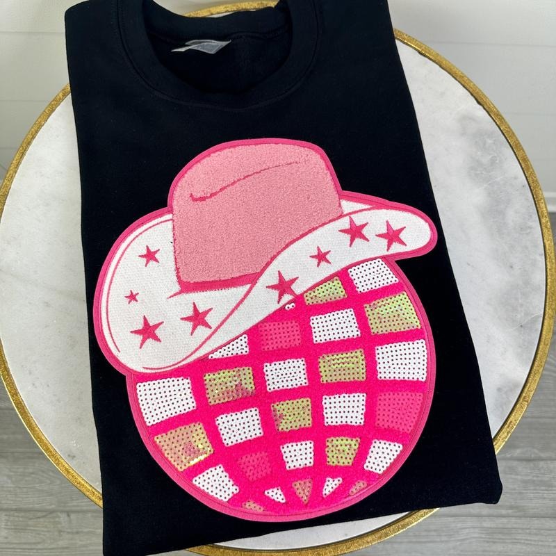 Cowboy Disco Sequin Patch Sweatshirt T-Shirts, Hoodie | CiraTrend.com