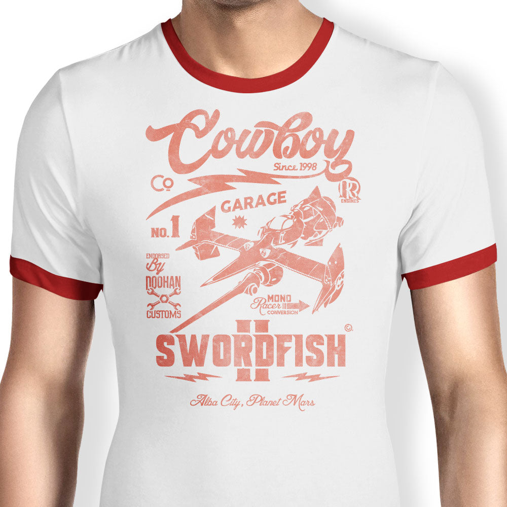 Cowboy Garage - Ringer T-Shirt Hoodie, Sweatshirt | CiraTrend.com (Image 3)