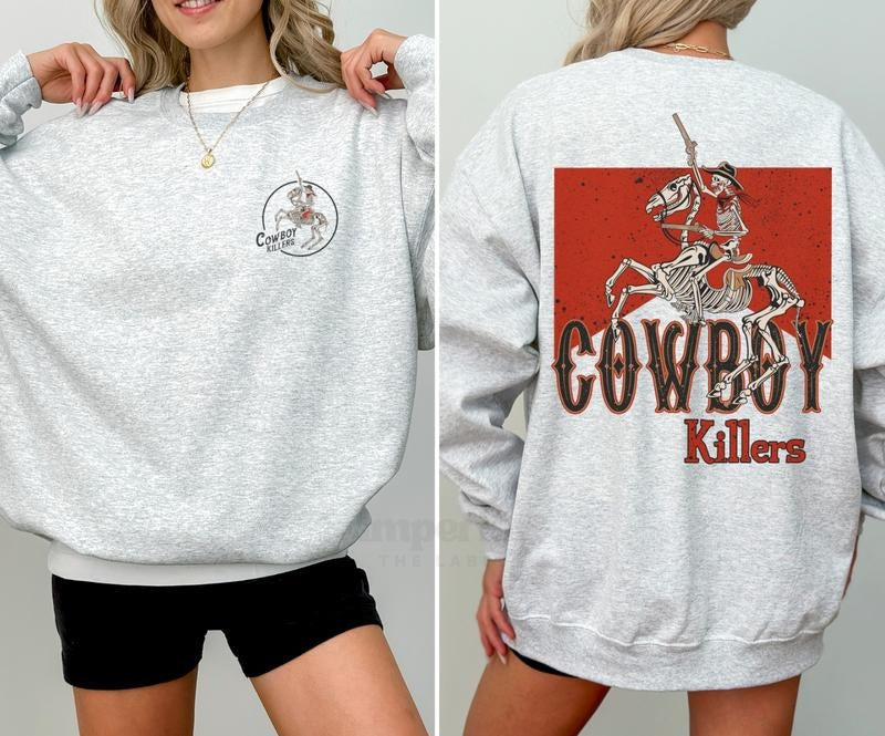 Cowboy Killers Sweatshirt, Western Graphic Sweatshirt, Trendy Cowboy Sweatshirt, Funny Western Apparel, Casual Cowboy...