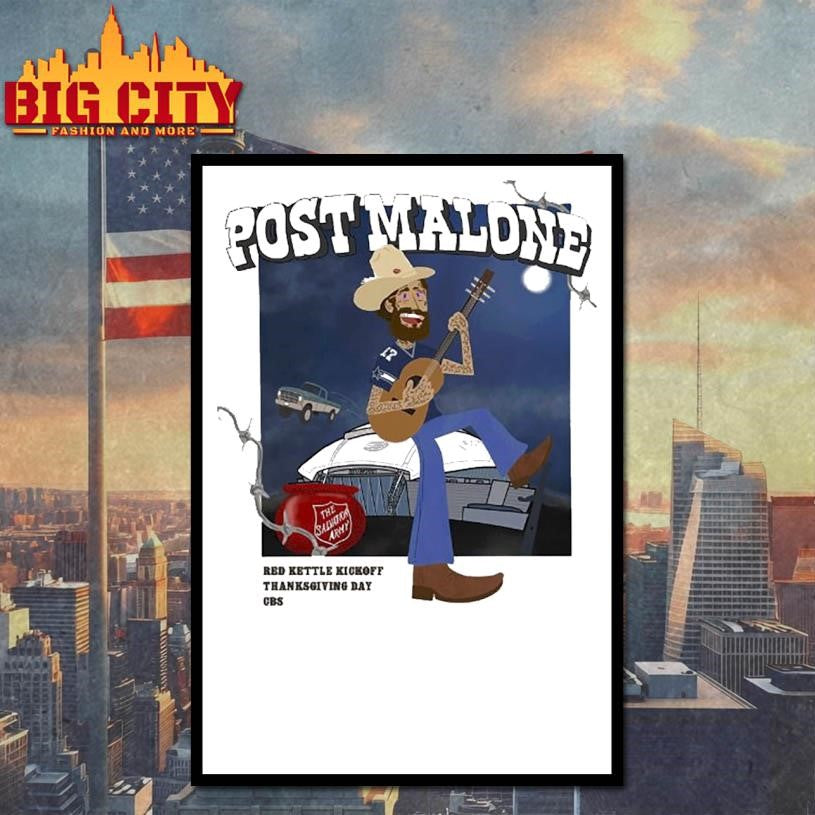 Cowboys Post Malone Red Kettle Kickoff Thanksgiving Day Shirt