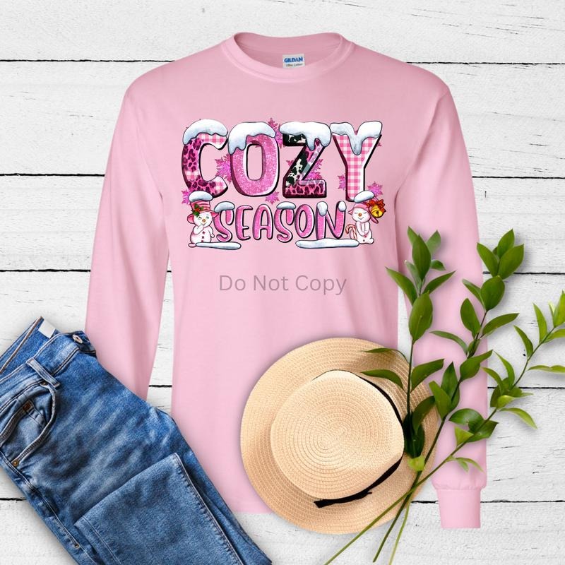 Cozy Season Snowman DTF Transfer ONLY - This is NOT a T Shirt Hoodie, Sweatshirt | CiraTrend.com