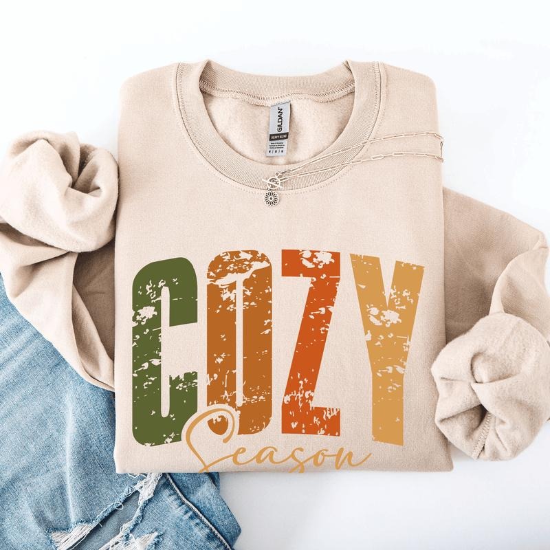 Cozy Season, Fall Vibes, Retro Varsity, Autumn, Pumpkin Sweatshirt T-Shirts, Hoodie | CiraTrend.com
