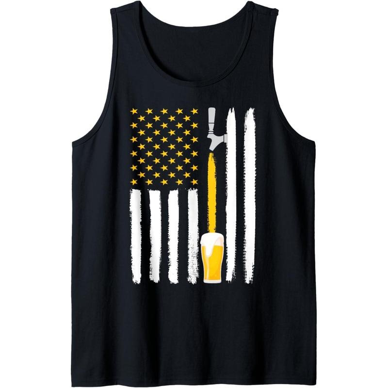 Craft Beer American Flag USA 4th July Brewery Tank Top made in USA T-Shirts, Hoodie, Sweatshirt | CiraTrend.com