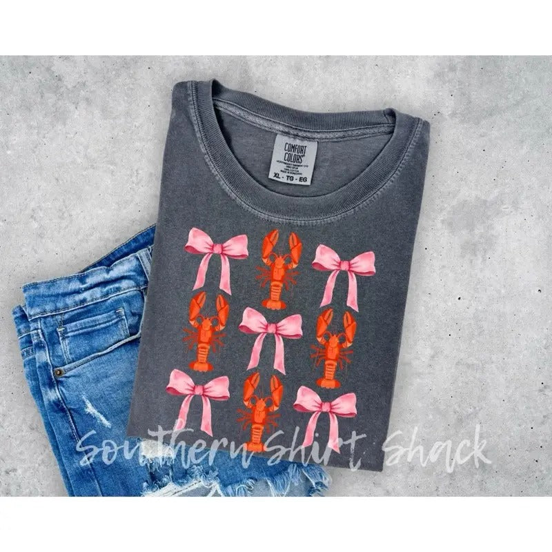 Crawfish & Bows t shirt | pepper comfort colors shirt | crawfish season t shirt Hoodie, Sweatshirt | CiraTrend.com