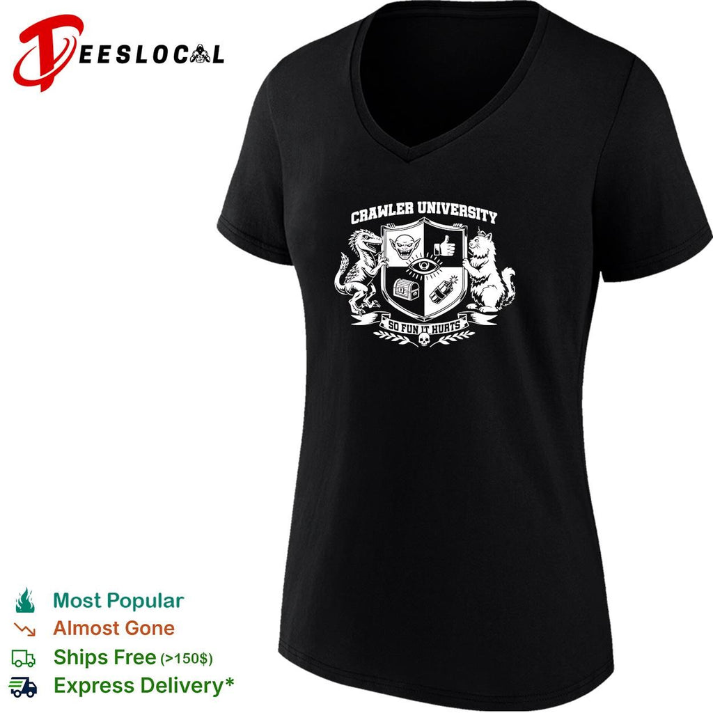 Crawler University dinosaur cat crest so fun it hurts shirt