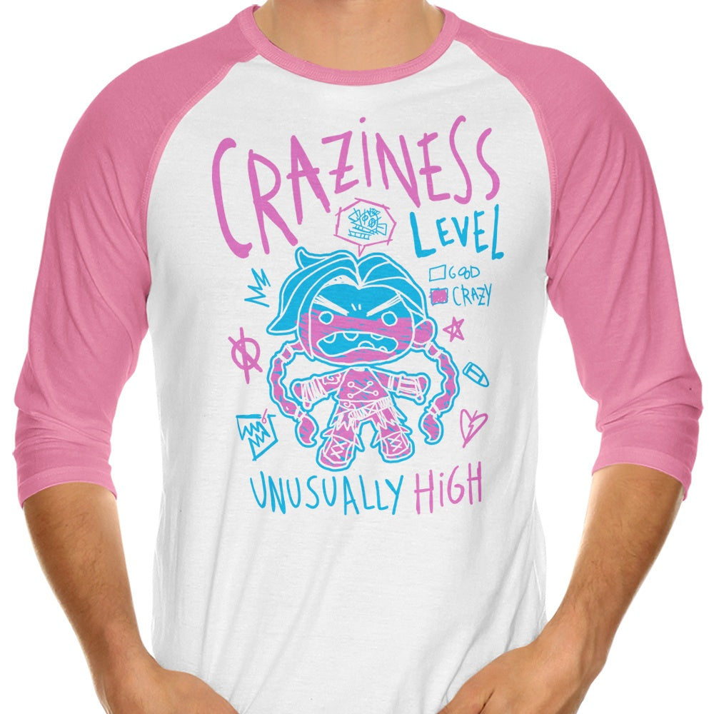 Craziness Level - 3/4 Sleeve Raglan T-Shirt Hoodie, Sweatshirt | CiraTrend.com (Image 4)