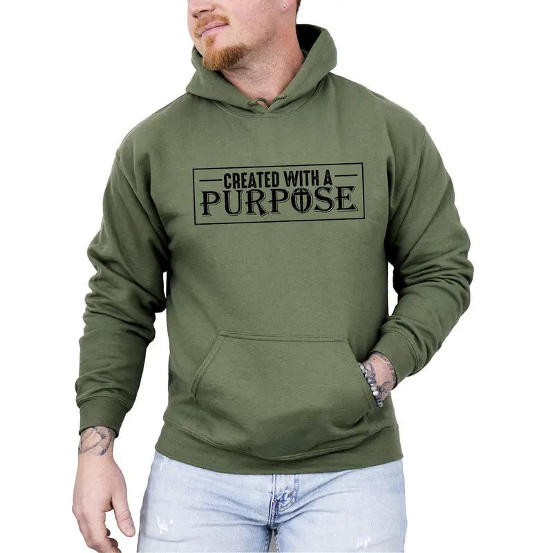 Created With A Purpose, Faith, Christian, Jesus, Gospel, Religious Hoodie, Hooded Sweatshirt T-Shirts | CiraTrend.com