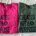 Created With a Purpose Christian Sweatshirt Comfy Sweatshirt T-Shirts, Hoodie | CiraTrend.com