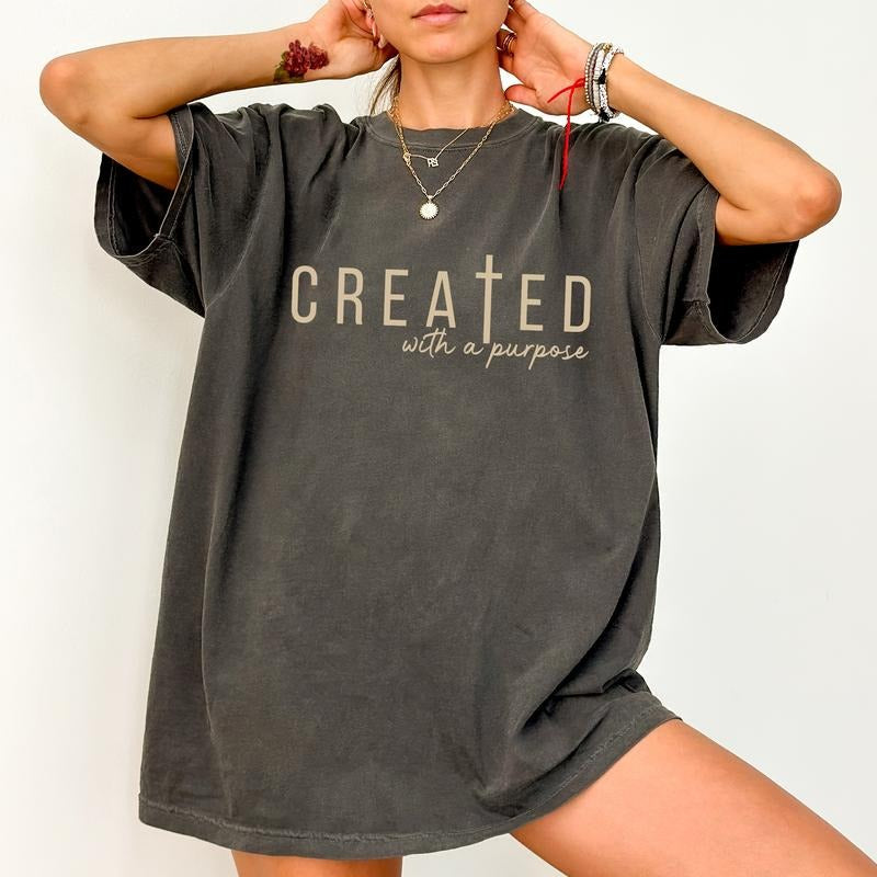 Created with A Purpose Christian Shirt, Comfort Colors Created T-shirt, Christian Tees, Bible Verse Tshirt, Faith Based...