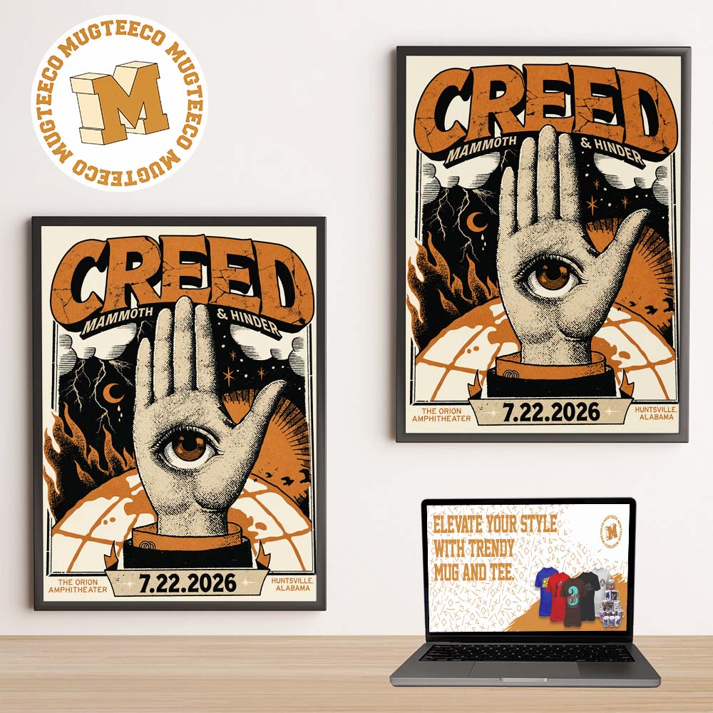 Creed Huntsville Alabama 2026 Event Poster At Orion Amphitheater On July 22 2026 Home Decor Poster Canvas