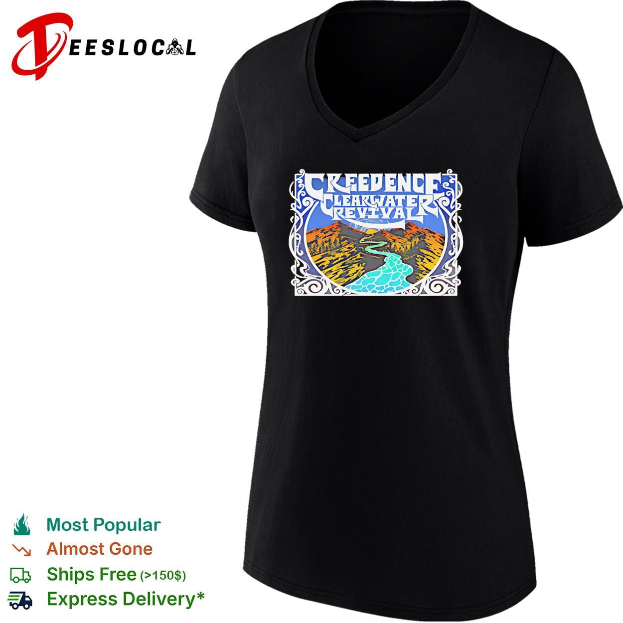 Creedence Clearwater Revival mountain river poster shirt