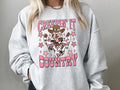 Creepin It Country Leopard Ghost Sweatshirt in Ash, Halloween Sweatshirt in Western Style T-Shirts, Hoodie | CiraTrend.com