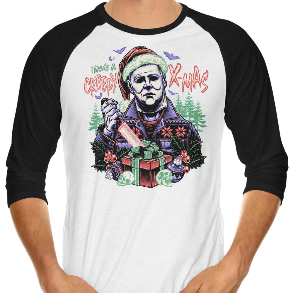 Creepy Xmas - 3/4 Sleeve Raglan T-Shirt Hoodie, Sweatshirt | CiraTrend.com (Image 4)