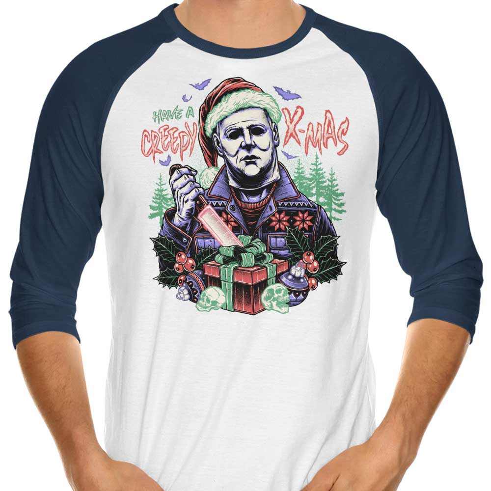 Creepy Xmas - 3/4 Sleeve Raglan T-Shirt Hoodie, Sweatshirt | CiraTrend.com (Image 1)