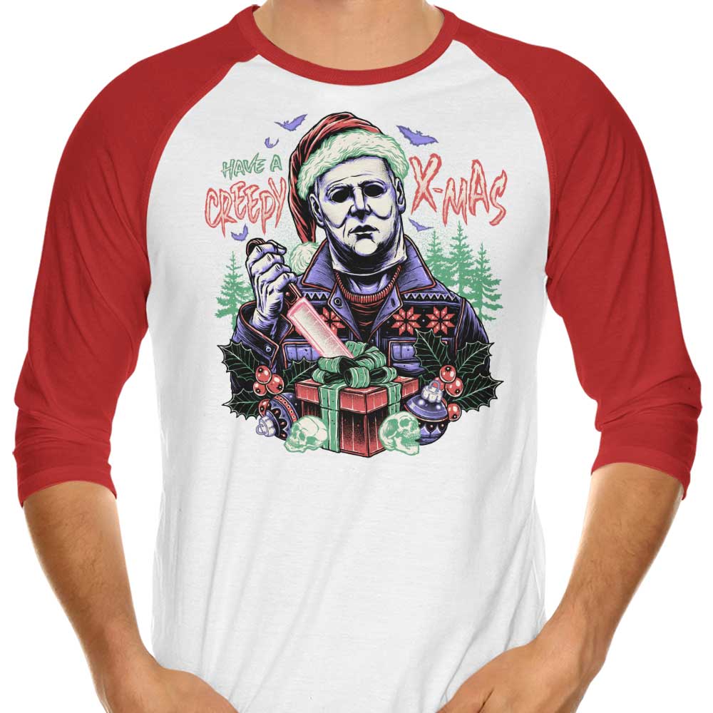 Creepy Xmas - 3/4 Sleeve Raglan T-Shirt Hoodie, Sweatshirt | CiraTrend.com (Image 3)