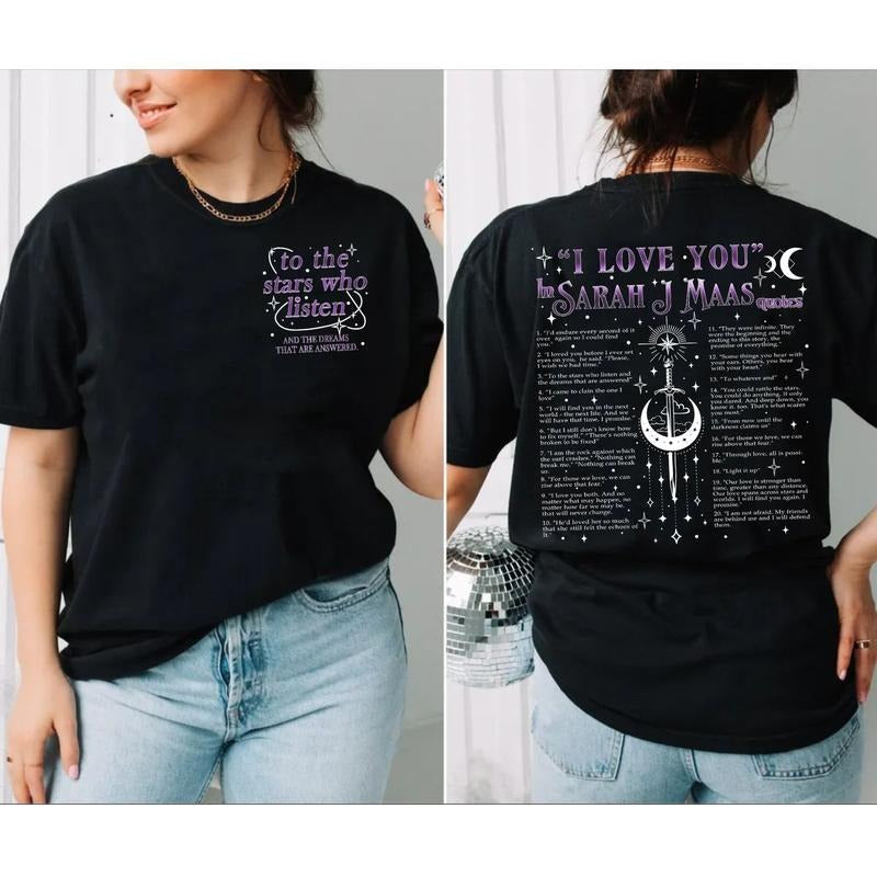 Crescent City Tees,I Love You In Sjm Quotes Shirt, Bookish Gifts, Throne Of Glass Fan Gear, Sarah J Maas Merch, Acotar...