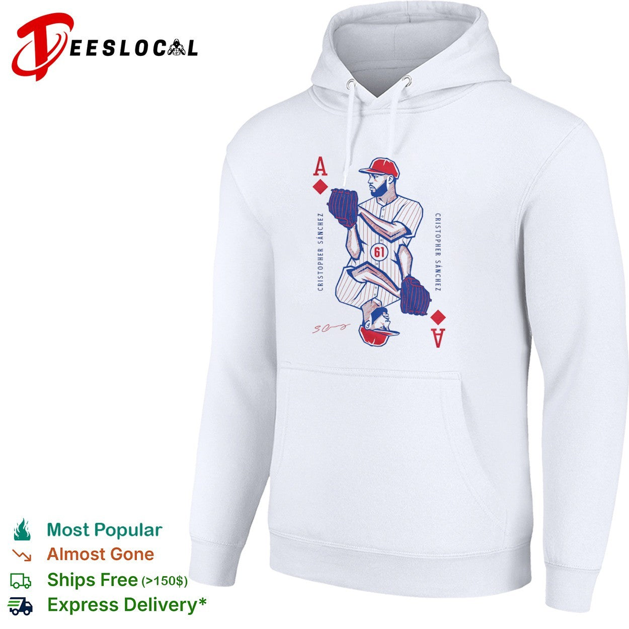 Cristopher Sanchez Philadelphia Phillies MLB Ace of Diamonds Playing Card shirt