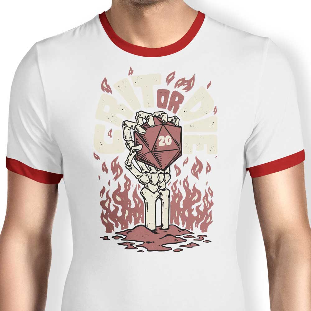 Crit or Die - Ringer T-Shirt Hoodie, Sweatshirt | CiraTrend.com (Image 3)