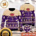 Crown Royal Big Logo Signature Purple Chevron Snowflakes Knitting Christmas Ugly Sweater