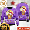 Crown Royal Santa Claus Sleigh Knitting Purple Christmas Ugly Sweater