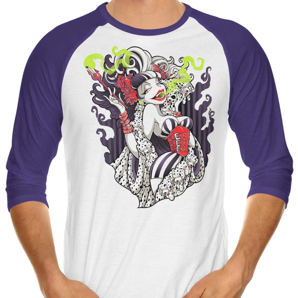 Cruella de Mon - 3/4 Sleeve Raglan T-Shirt Hoodie, Sweatshirt | CiraTrend.com (Image 3)