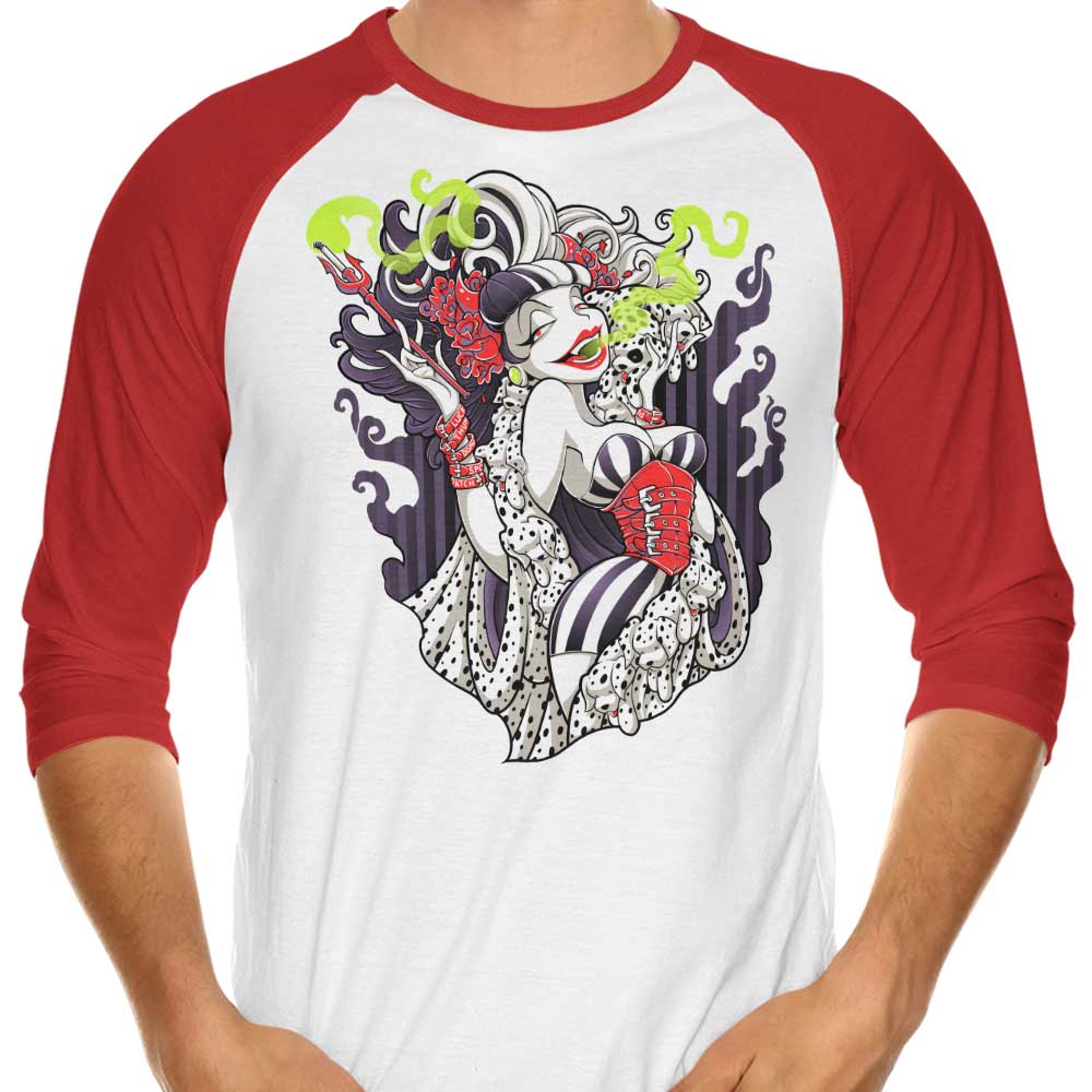 Cruella de Mon - 3/4 Sleeve Raglan T-Shirt Hoodie, Sweatshirt | CiraTrend.com (Image 4)