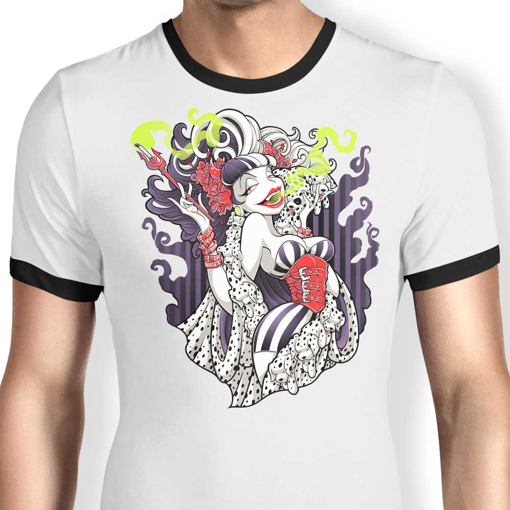 Cruella de Mon - Ringer T-Shirt Hoodie, Sweatshirt | CiraTrend.com (Image 1)