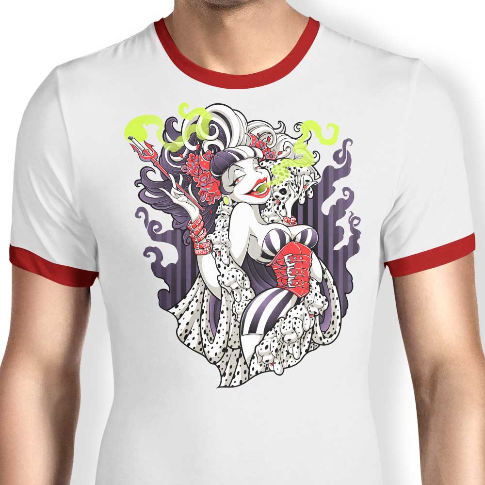 Cruella de Mon - Ringer T-Shirt Hoodie, Sweatshirt | CiraTrend.com (Image 3)