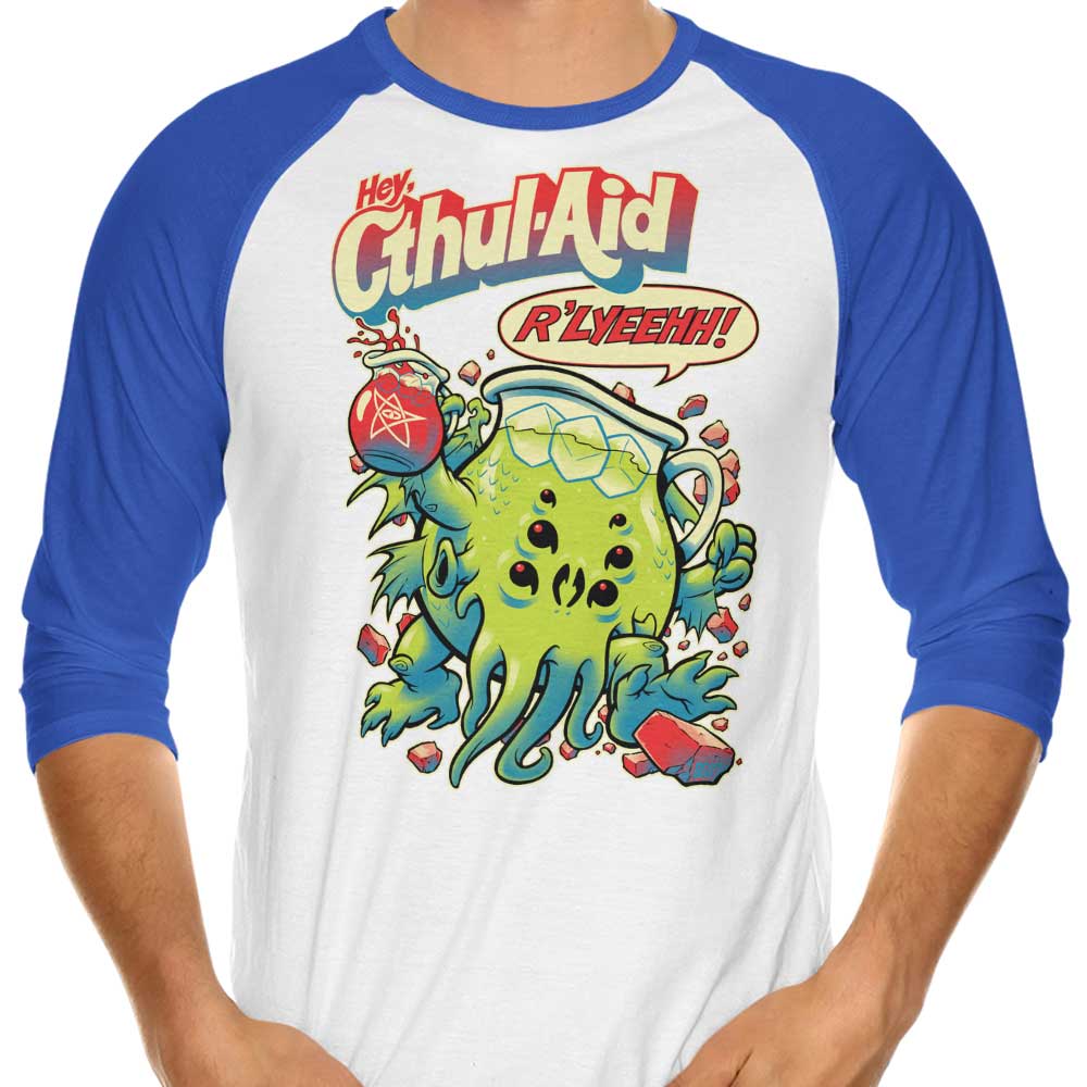 Cthul-Aid - 3/4 Sleeve Raglan T-Shirt Hoodie, Sweatshirt | CiraTrend.com (Image 3)