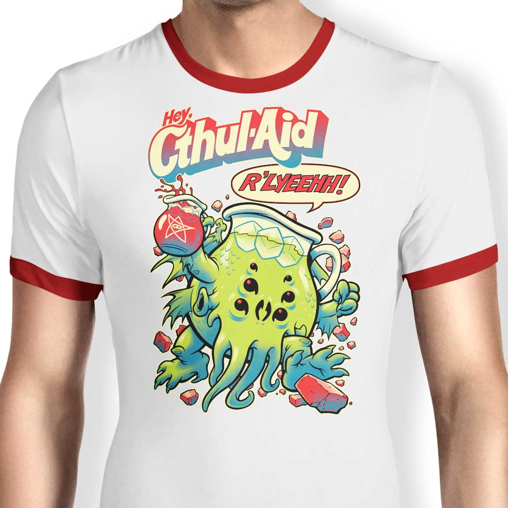 Cthul-Aid - Ringer T-Shirt Hoodie, Sweatshirt | CiraTrend.com (Image 3)