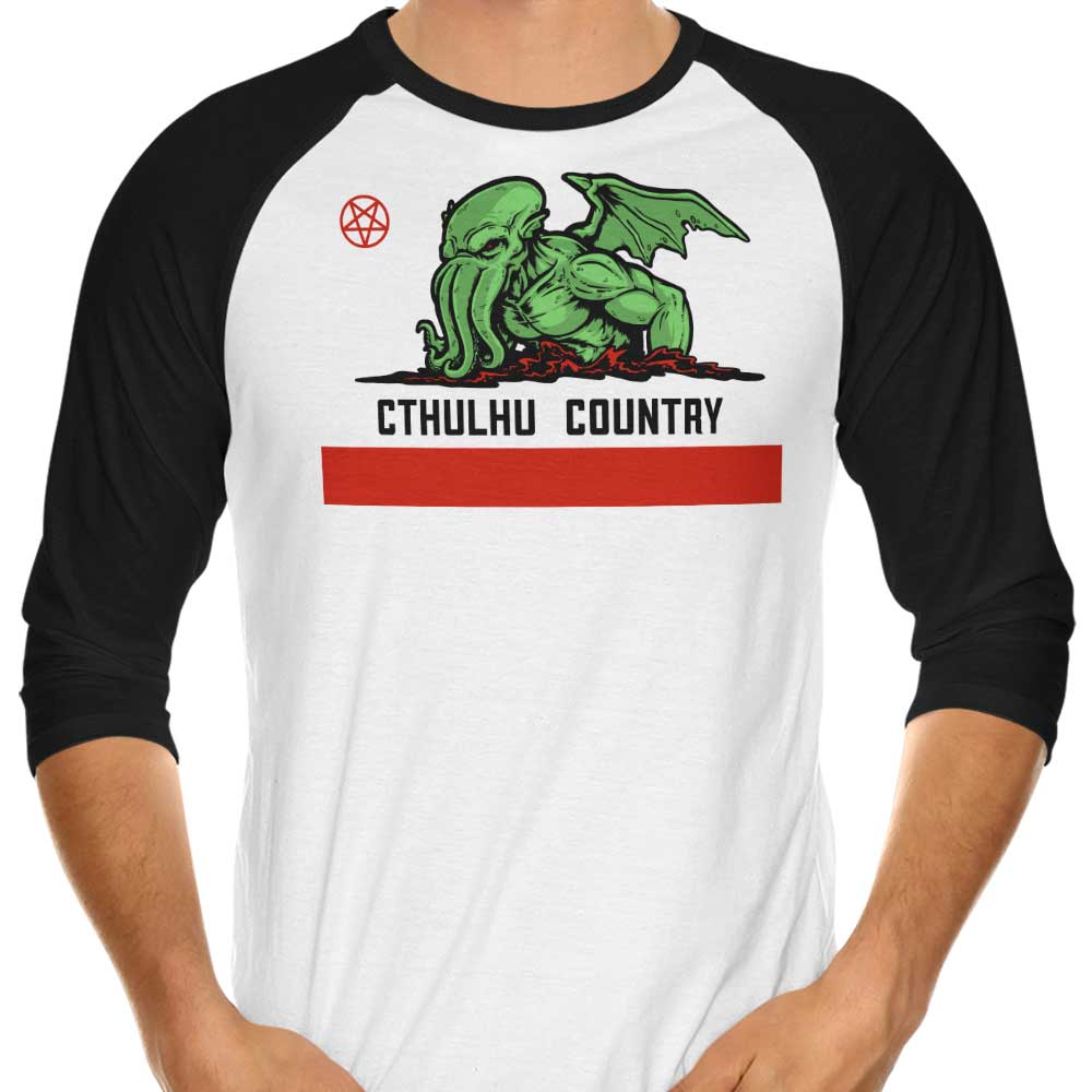 Cthulhu Country - 3/4 Sleeve Raglan T-Shirt Hoodie, Sweatshirt | CiraTrend.com (Image 1)