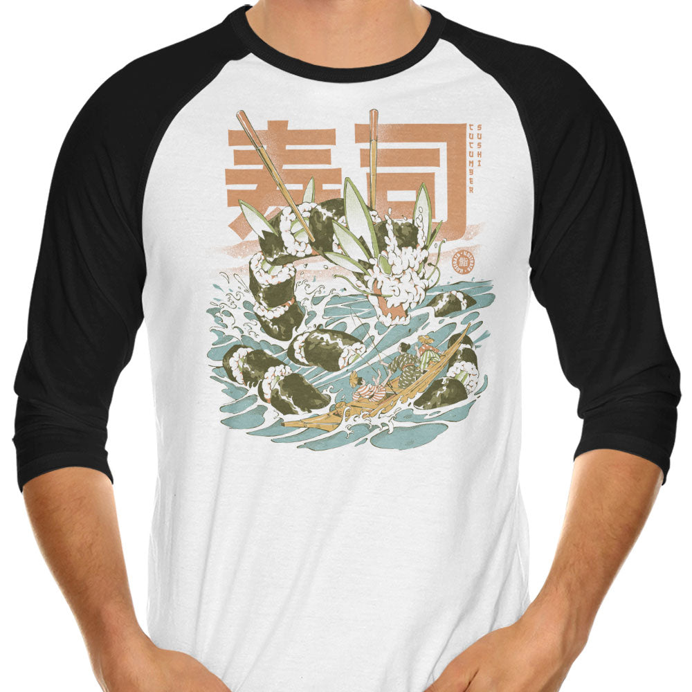 Cucumber Sushi Dragon - 3/4 Sleeve Raglan T-Shirt Hoodie, Sweatshirt | CiraTrend.com (Image 1)