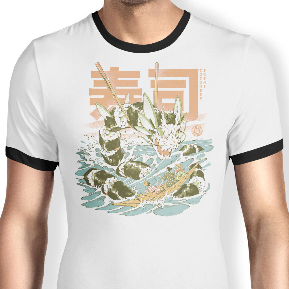 Cucumber Sushi Dragon - Ringer T-Shirt Hoodie, Sweatshirt | CiraTrend.com (Image 1)