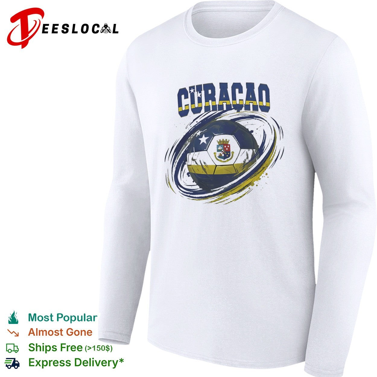 Curacao flag soccer ball shirt