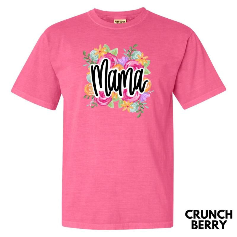 Cursive Flower Mama Comfort Colors T-Shirt 'NLB' Hoodie, Sweatshirt | CiraTrend.com