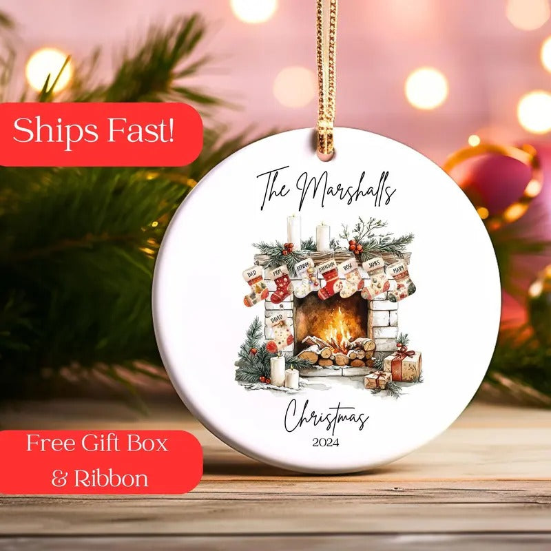 Custom Family Christmas Ornament, Personalized Family of 8 Christmas Ornament, Family Ornament 2024, Family of Eight...