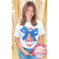Custom Football Bow Rhinestone Graphic T-Shirt Hoodie, Sweatshirt | CiraTrend.com