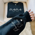 Custom Mama Sweatshirt with Date and Children Name on Sleeve Sweatshirt, Hoodie, T-Shirt | CiraTrend.com