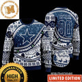 Custom Name Dallas Cowboys 2023 Holiday Gifts Ugly Christmas Sweater Zipper Effect