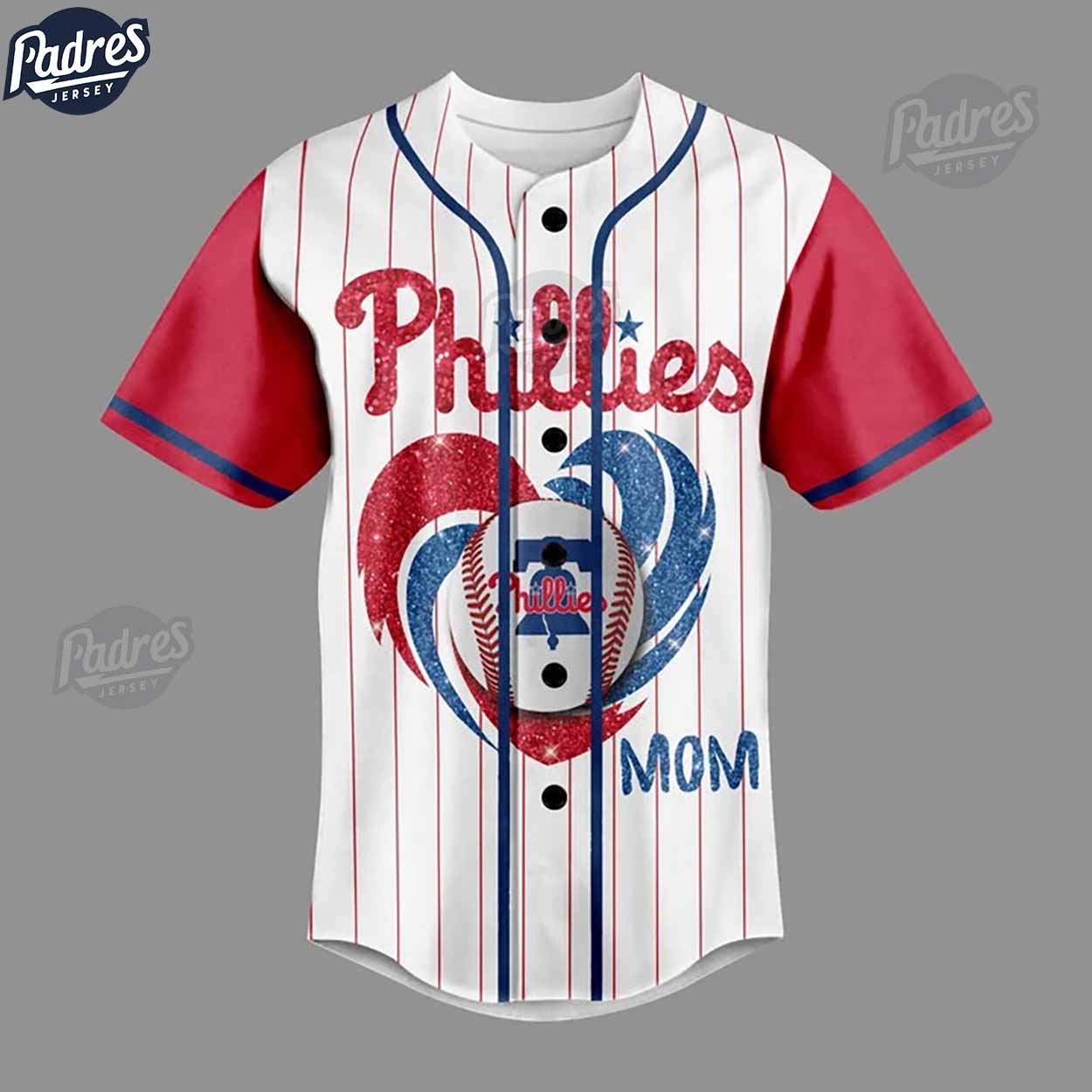 Custom Philadelphia Phillies I Love Mom Baseball Jersey - Padres Jersey Oasis: Elevate Your Baseball Style Game