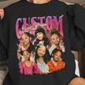 Custom Photo Bootleg Girlfriend 6 Face 90s Retro Vintage Sweatshirt, Shirt with Face on It for Boyfriend Birthday Gift,...