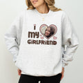Custom Photo I Love My Boyfriend Sweatshirt, I Love My Girlfriend Crewneck, I Heart My Wife Pullover, Valentine's Day...
