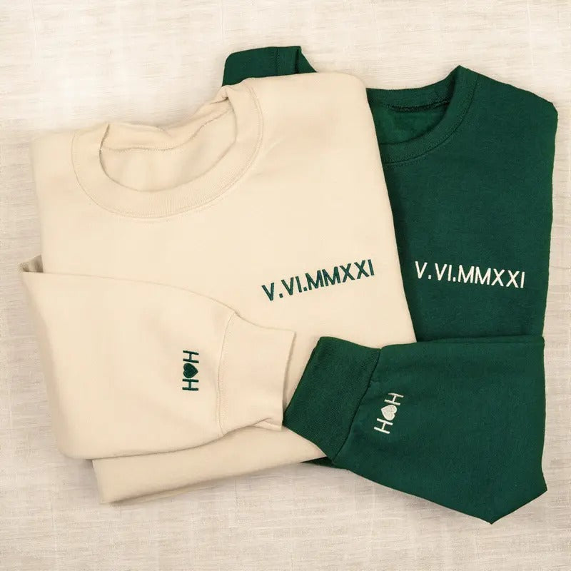 Custom Roman Numeral sweatshirts Perfect Gift for Couples Valentine Day T-Shirts, Hoodie | CiraTrend.com