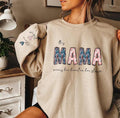 Custom This Mama Wears Her Heart On Her Sleeve Sweatshirt,Personalized Mama Hoodie With Kids Names,Gift For Mom,Mothers...